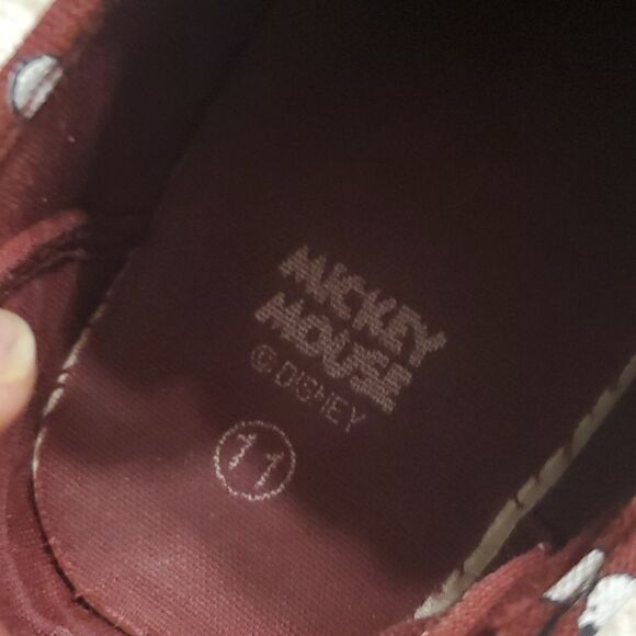 Disney's Maroon Mickey Mouse letterman vans style sneakers - Picture 7 of 9